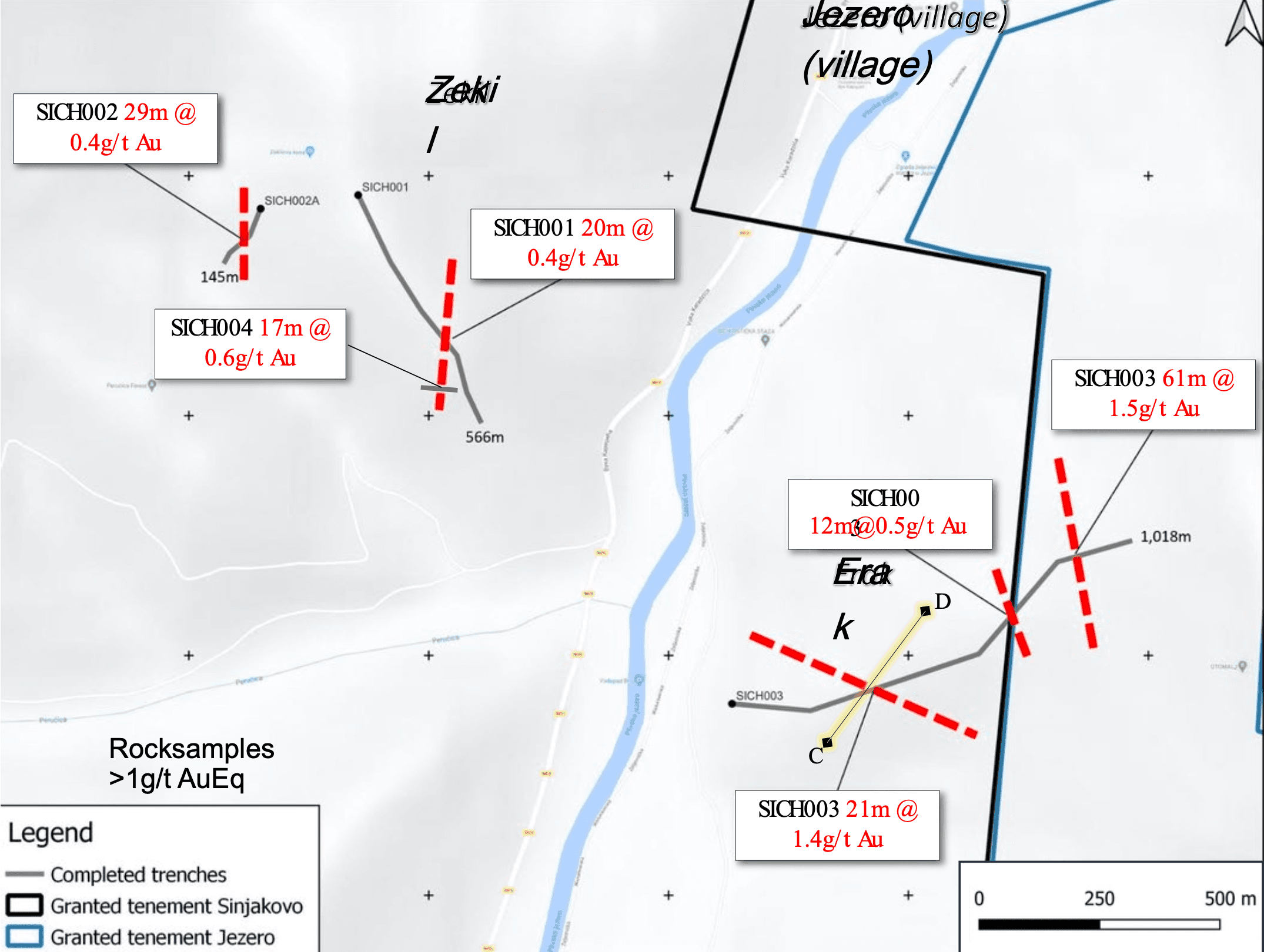 Sinjakovo channel sampling results